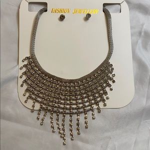 Silver Necklace and Earring Set